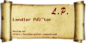 Lendler Péter névjegykártya