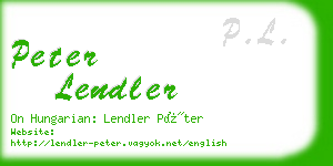 peter lendler business card